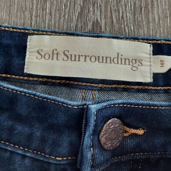 Soft Surroundings High Rise Straight Leg Touch of  Lace Ankle Jeans 16T - Picture 5 of 11